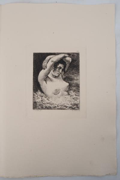 Gustave COURBET - Nu, Baigneuse en mer ,1873 - Gravure, signée 2