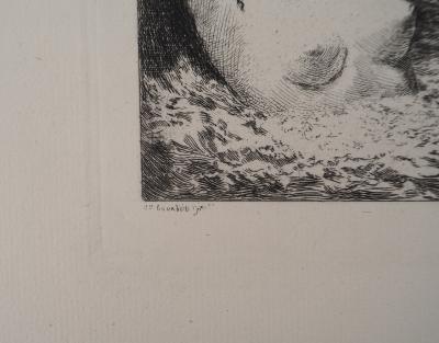 Gustave COURBET - Nu, Baigneuse en mer ,1873 - Gravure, signée 2