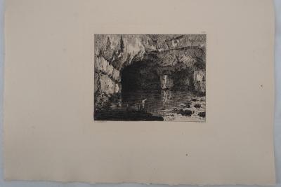 Gustave COURBET - Pêcheur de truites,1873 - Gravure, signée 2