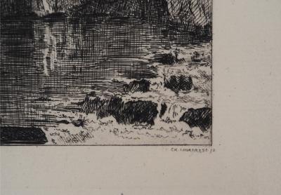 Gustave COURBET - Pêcheur de truites,1873 - Gravure, signée 2