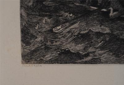Eugène DELACROIX (d’après) - Le naufrage de Don Juan - Gravure, Signée #Durand Ruel - 1873 2