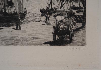 Edouard MANET (d’après) : Le port de Bordeaux - Gravure, Signée #Durand Ruel - 1873 2