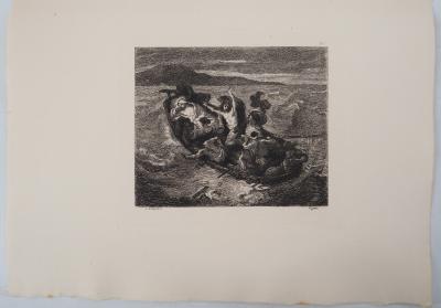 Eugène DELACROIX (d’après) - Jésus sur la mer de Galilée - Gravure, Signée #Durand Ruel - 1873 2