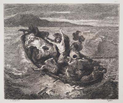 Eugène DELACROIX (d’après) - Jésus sur la mer de Galilée - Gravure, Signée #Durand Ruel - 1873 2