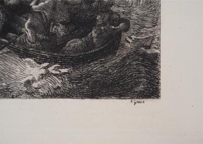 Eugène DELACROIX (d’après) - Jésus sur la mer de Galilée - Gravure, Signée #Durand Ruel - 1873 2