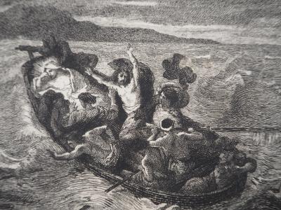 Eugène DELACROIX (d’après) - Jésus sur la mer de Galilée - Gravure, Signée #Durand Ruel - 1873 2