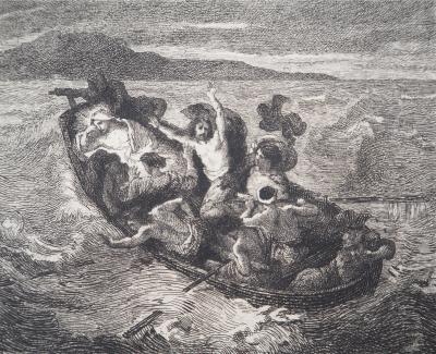 Eugène DELACROIX (d’après) - Jésus sur la mer de Galilée - Gravure, Signée #Durand Ruel - 1873 2