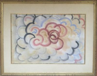 Michel CADORET - Composition , vers 1980 - Gouache,encre et aquarelle avec le cachet de l’atelier 2
