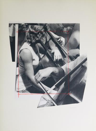 Gérard SCHLOSSER - Les violoncellistes, 1996 - Lithographie originale signée au crayon 2