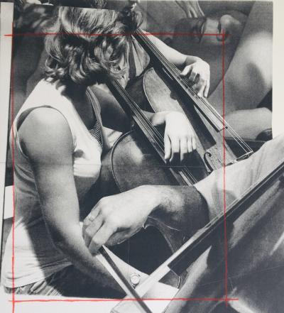 Gérard SCHLOSSER - Les violoncellistes, 1996 - Lithographie originale signée au crayon 2