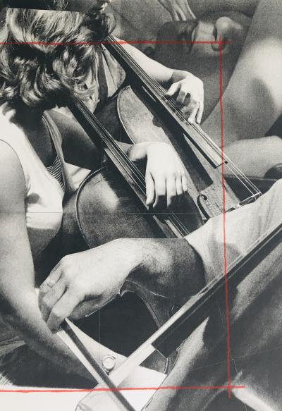 Gérard SCHLOSSER - Les violoncellistes, 1996 - Lithographie originale signée au crayon 2