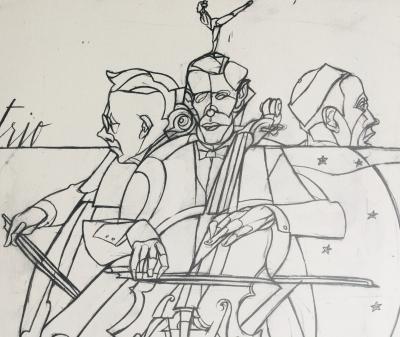 Valerio ADAMI - Trio, 1995 - Lithographie originale signée au crayon 2