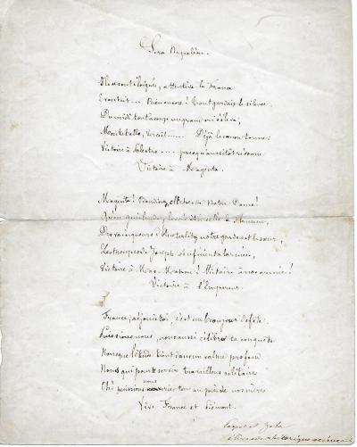 Emile ZOLA – Poème autographe signé 2
