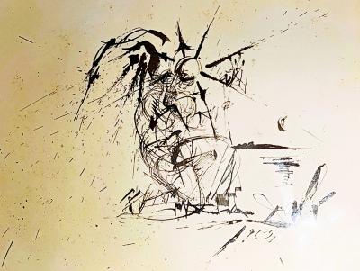 Salvador Dali L'ange de Port Lligat. lithographies 2