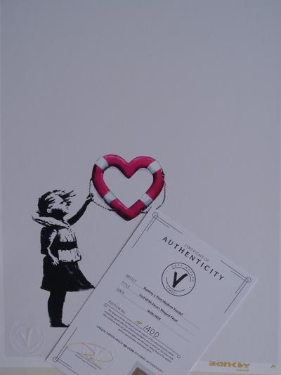 Banksy x Post Modern Vandal - Fille avec flotteur en forme de coeur, 2020 - Impression 2