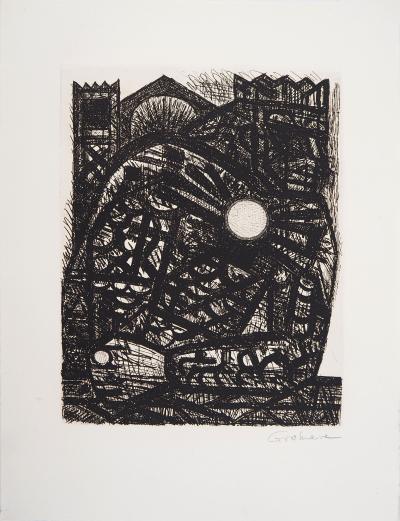 Marcel GROMAIRE - Macbeth, Shakespeare: Le roi méditant , 1958 - Eau-forte originale, signée 2