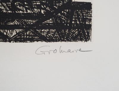 Marcel GROMAIRE - Macbeth, Shakespeare: Le roi méditant , 1958 - Eau-forte originale, signée 2