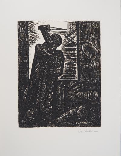 Marcel GROMAIRE - Macbeth, Shakespeare: le meurtre de Duncan , 1958 - Eau-forte originale, signée 2