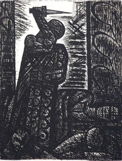 Marcel GROMAIRE - Macbeth, Shakespeare: le meurtre de Duncan , 1958 - Eau-forte originale, signée 2