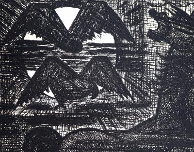 Marcel GROMAIRE - Macbeth, Shakespeare: présages, cheval noir et oiseaux de nuit, 1958 - Eau-forte originale, signée 2