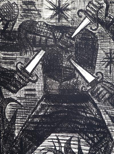 Marcel GROMAIRE - Macbeth, Shakespeare: assassinat de Banquo, 1958 - Eau-forte originale, signée 2