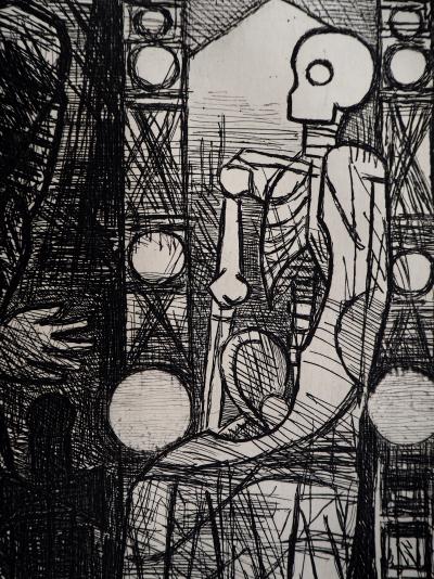 Marcel GROMAIRE - Macbeth, Shakespeare:  le spectre de Blanquo, 1958 - Eau-forte originale, signée 2