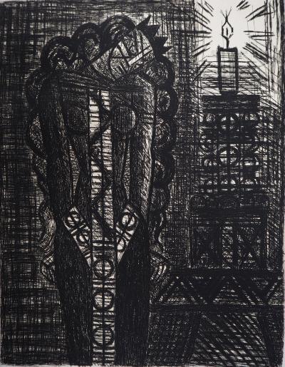 Marcel GROMAIRE - Macbeth, Shakespeare:  la lamentation, 1958 - Eau-forte originale, signée 2