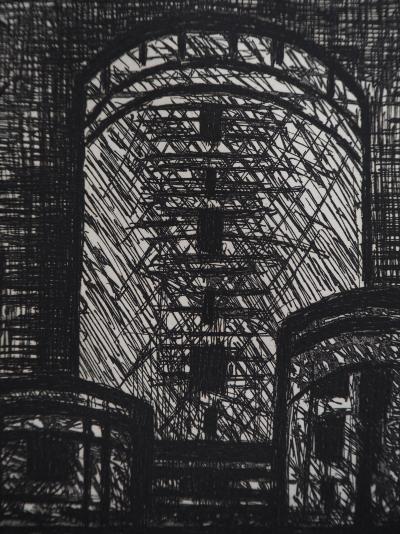 Marcel GROMAIRE - Macbeth, Shakespeare: the dungeon of Dunsinane, 1958 - Original etching, signed 2