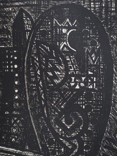 Marcel GROMAIRE - Macbeth, Shakespeare: la révolte du chevalier, 1958 - Eau-forte originale, signée 2