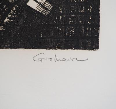 Marcel GROMAIRE - Macbeth, Shakespeare: the fight, 1958 - Original etching, signed 2