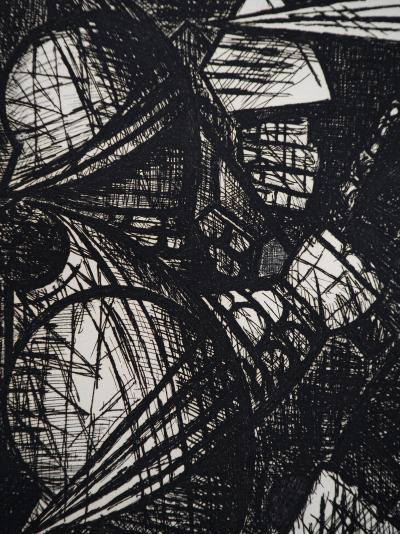Marcel GROMAIRE - Macbeth, Shakespeare: the fight, 1958 - Original etching, signed 2