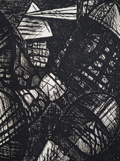Marcel GROMAIRE - Macbeth, Shakespeare: the fight, 1958 - Original etching, signed 2