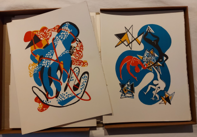 GILOT Francoise Poèmes et lithographies Edición original con 12 litografías en color