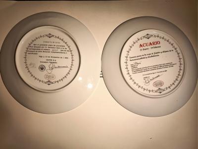 2 Platos de Salvador Dali, Acuarius 2002 y Virgo 1998 del Zodiaco Edicion Lilitada 2