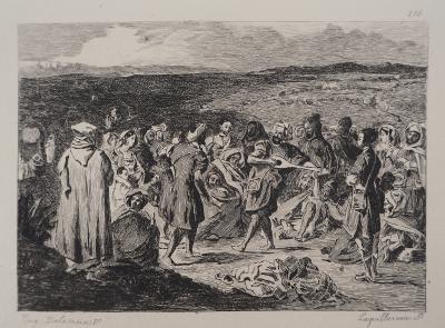 Eugène DELACROIX (D’après) : Orientalisme : Musiciens Arabes - Gravure, Signée #Durand Ruel 2