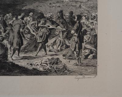 Eugène DELACROIX (D’après) : Orientalisme : Musiciens Arabes - Gravure, Signée #Durand Ruel 2