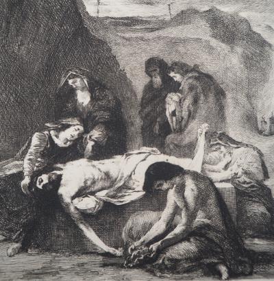 Eugène DELACROIX (d’après) - La mort de Jésus - Gravure, Signée #Durand Ruel - 1873 2