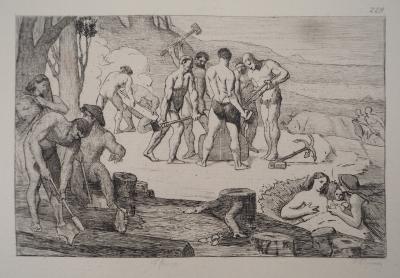 PUVIS DE CHAVANNES : Le travail - Gravure, Signée #Durand Ruel - 1873 2