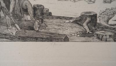 PUVIS DE CHAVANNES : Le travail - Gravure, Signée #Durand Ruel - 1873 2