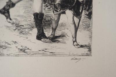 Henri Léopold LEVY : Mère et enfant - L’hiver - Gravure, Signée #Durand Ruel - 1873 2