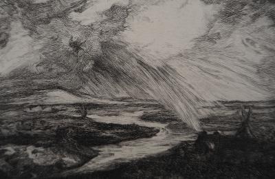 Georges Michel (d’après) - Paysage orageux - Gravure, #Durand Ruel - 1873 2
