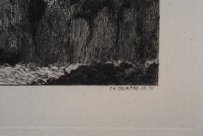 Georges Michel (d’après) Château à flanc de falaise - Gravure d’après peinture 2