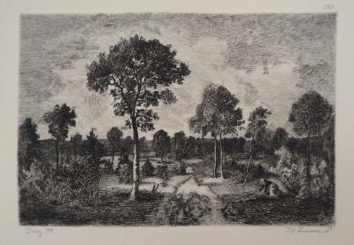 Narcisse DIAZ de la PENA : Champs à Fontainebleau - Gravure, Signée #Durand Ruel - 1873 2