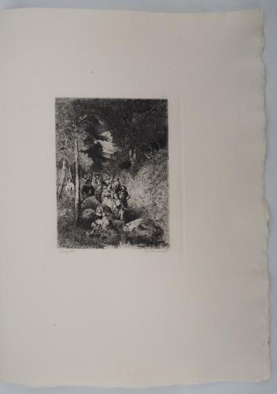 Narcisse DIAZ de la PENA : Voyage Bohémien - Gravure, Signée #Durand Ruel - 1873 2