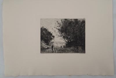 JB Camille COROT (d’après) - Bords de rivière, 1873 - Gravure 2