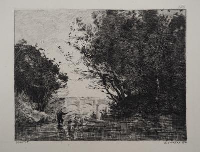 JB Camille COROT (d’après) - Bords de rivière, 1873 - Gravure 2