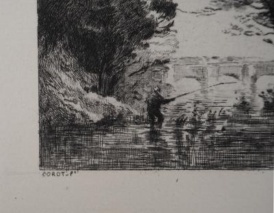 JB Camille COROT (d’après) - Bords de rivière, 1873 - Gravure 2