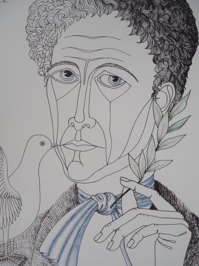 Jean MARAIS - Jean Cocteau, Homme de Paix - Lithographie signée 2