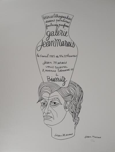 Jean MARAIS - Homme à la poterie (Exposition, galerie à Biarritz) - Lithographie originale signée 2