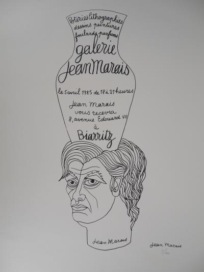 Jean MARAIS - Homme à la poterie (Exposition, galerie à Biarritz) - Lithographie originale signée 2